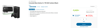 Xbox Series S 1TB SSD por $5,421 en Sam's Club