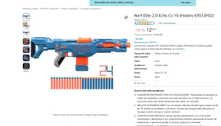Pistola marca Nerf Elite 2.0 Echo Cs-10 por 12,99€