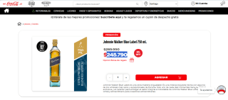Elelissir Johnnie Walker Blue Label de 750ml por $245.790