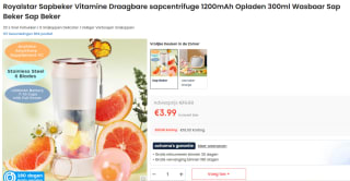 Royalstar draagbare blender 1200mAh/300ml voor €3,99 bij Ochama