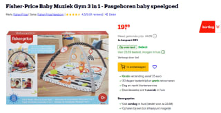 Fisher-Price Baby Muziek gym 3-in-1 voor €19,99 bij Bol