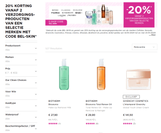 20% korting op verzorgingsproducten bij Ici Paris XL