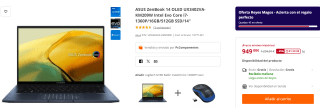 Portátil ASUS ZenBook 14 OLED UX3402VA-KM209W Intel Evo Core i7-1360P/16GB/512GB SSD por 949€