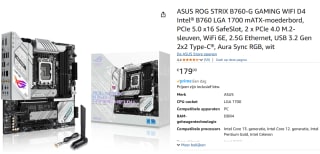 Asus ROG Strix B760-G Gaming WiFi D4, mATX, S1700 voor €179 bij Amazon