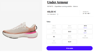 Zapatillas de Running para Mujer Under Armour INFINITE por 49€