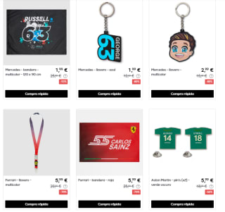 Hasta 90% descuento Ferrari y Mercedes ropa y complementos grandes ofertas