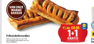 1+1 gratis op Frikadel broodjes bij de Lidl