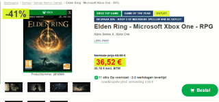 Xbox One Video Game Bandai ELDEN RING voor €36,52 bij Proshop