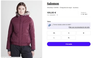 Chaqueta de Esqui para Mujer Salomon SNUGGLY WARM por 94.5€