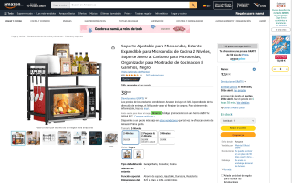 Soporte ajustable para microondas Mointal estante expandible 2 niveles por 19,41€