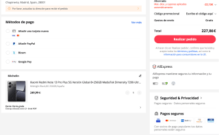 Xiaomi Redmi Note 13 Pro+ 5G 8GB 256GB por solo 227,86€