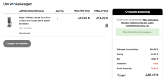 Ninja Creami Deluxe 10-in-1 NC501EU ijsmachine voor €220,49 bij Ninja Kitchen