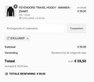 50% (extra) korting in de Feyenoord Fanshop