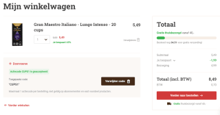 €1,99 korting op Gran Maestro Italiano koffiecups bij Koffievoordeel