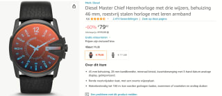 Diesel Master Chief Herenhorloge voor €79,92 bij Amazon
