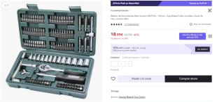 Mannesmann - Maletín con juego de llaves de vaso y puntas de destornillador (130 piezas) por 13.3€