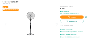 Solis Fan-Tastic 750 Statiefventilator voor €84 bij Art&Craft