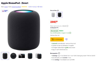 Apple HomePod zwart voor €286,90 bij Bol