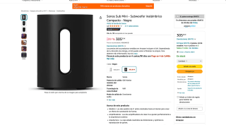 Sonos Sub Mini Subwoofer inalámbrico Compacto por solo 305€