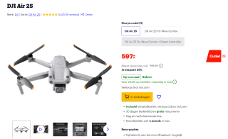 DJI Air 2S drone voor €597