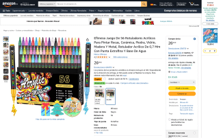 Efimeso rotuladores acrílicos 56 colores punta extrafina 0,7 mm por 13,49€