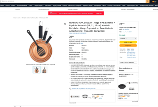 Juego de 4 sartenes + espátula Renberg Royce Reeco por solo 21,99€