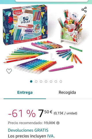 Maped Set para Colorear de 50 Piezas por 7,50€.