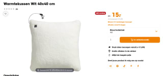 Warmtekussen Wit 40x40 cm voor €15 bij Kwantum