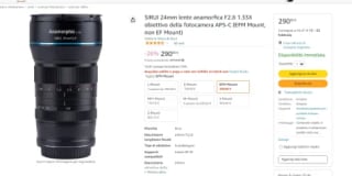 Lente anamórfica SIRUI de 24 mm F2.8 1.33X APS-C por 290€