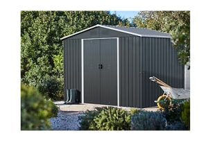 Abri de jardin en métal surface ext. hors tout 5,06 m² gris anthracite à 154,90 €