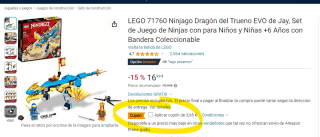 LEGO 71760 Ninjago Dragón del Trueno EVO de Jay por 13,34€