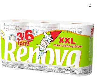 Papel de cocina decorado maxi absorción XXL 2 capas paquete 3 rollos por 2.69€