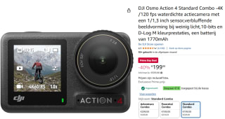 DJI Osmo Action 4 Standard Combo -4K voor €189,99 dmv code met Amazon prime