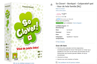 So Clover - Nederlandstalig Bordspel voor €17,59 bij Amazon