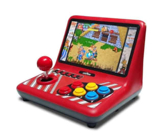 POWKIDDY A12 Consola de juegos Arcade Joystick con pantalla 9 pulgadas, 32/64GB 2.000/5.000 juegos hasta PS1 1024x600 resolución por solo 68,99€