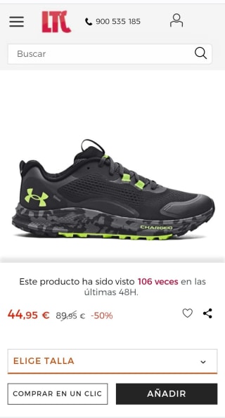 Zapatillas de trail running de hombre Charged Bandit TR 2 Under Armour por 44,95€.