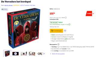 Bordspel "De verraders" voor €15,64 bij Bol