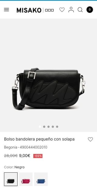 Bolso Bandolera pequeño por solapa por 9€.