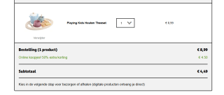Tot 50% kassakorting op Playing kids houten speelgoed bij Kruidvat