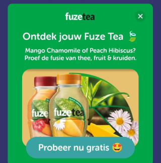 Probeer fuze tea gratis via Tikkie