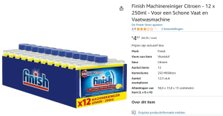 Finish machinereiniger Citroen (12 stuks - 250 ml) voor €4,62 bij Amazon