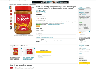 2x Biscoff Lotus Biscoff Crema para Untar Crujiente Sabor Original Caramelizado 380g por solo 4,53€