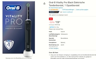 Oral-B Vitality Pro - Zwart - Elektrische Tandenborstel voor €19,89 bij Amazon