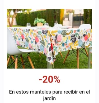 -20% de Descuento en Manteles Jardín