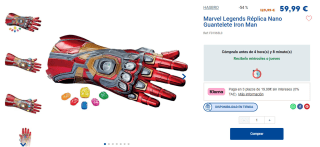 Marvel Legends Réplica Nano Guantelete Iron Man por 59,99€