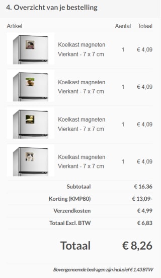Koelkastmagneten met eigen foto vanaf €3,27 dmv code bij CanvasCompany