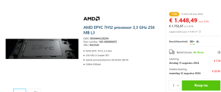 AMD EPYC 7H12 3.3GHz Socket SP3 voor €1.752,67 bij Senetic