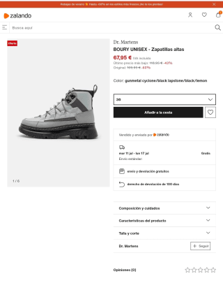 Botas Dr. Martens Boury Unisex por 57,76€