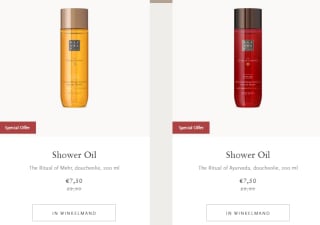 Rituals doucheolie voor €7,50 bij Rituals