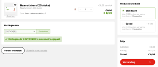 20 gepersonaliseerde naamstickers van Kruidvat voor €6,99 dmv code